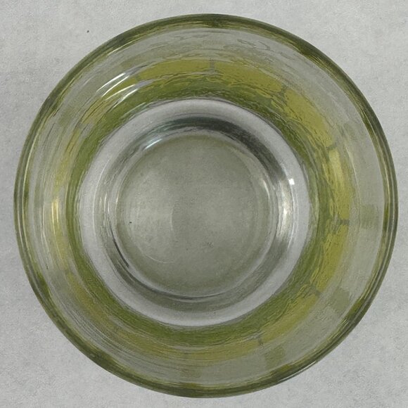 Set Of 4 Vintage Green Yellow Ombre Hearts and Vines Glass Tumblers 12 oz MCM - Picture 7 of 9